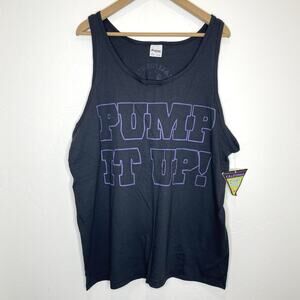 Vintage California Blues 1990 Pump It Up! Tank Top Mens XL Black Purple